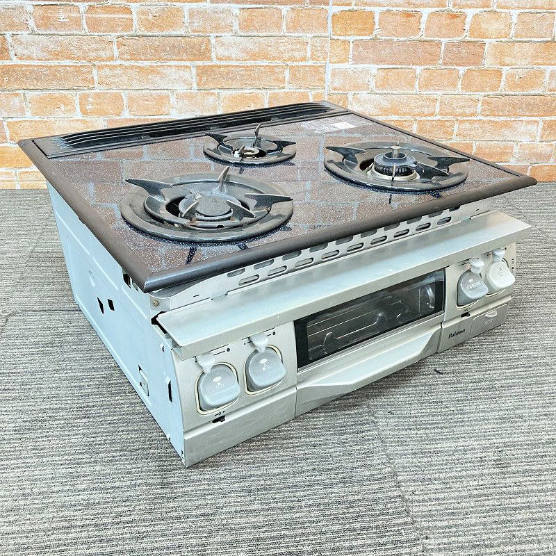 パロマ グリル付 Siセンサーコンロ 3口ガス ガラストップ ビルトインコンロ PKD-61SGV-1L 都市ガス用 10I