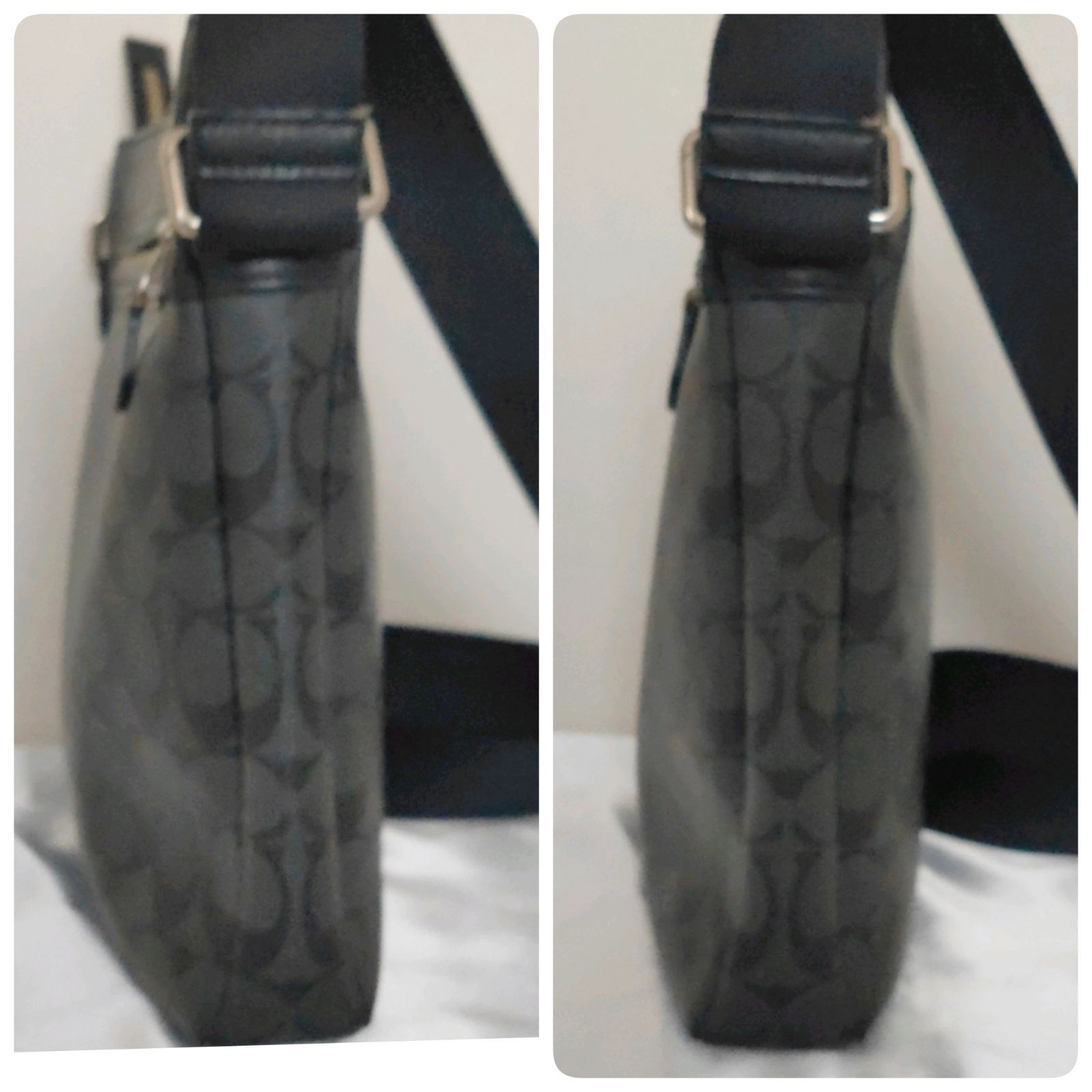 コーチ ショルダーバッグ 黒 シグネチャー メンズ 斜め掛け PVC コーチ ショルダーバッグ COACH 黒 シグネチャー メンズ 斜め