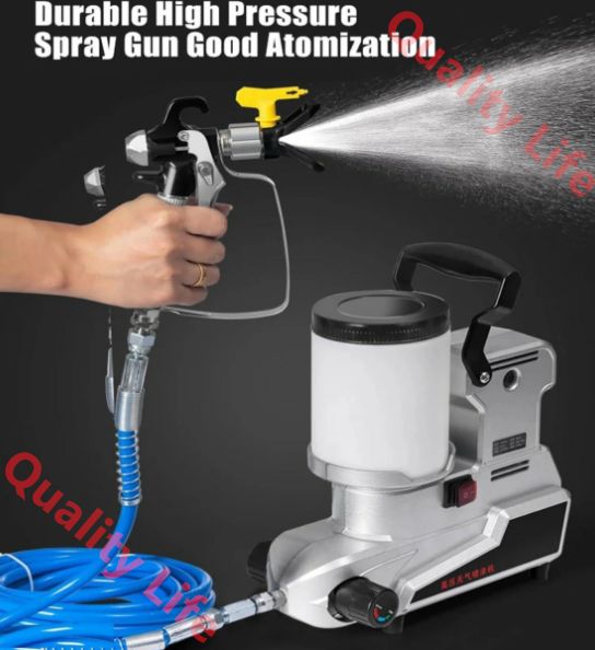 1600W エアレス ペイント スプレー マシン 2L 小型 ポータブル 電動 スプレー ガン ハイパワー ホーム ペイント 商業用 DIY便利屋に最適 HRDEVELOPMENT_JP