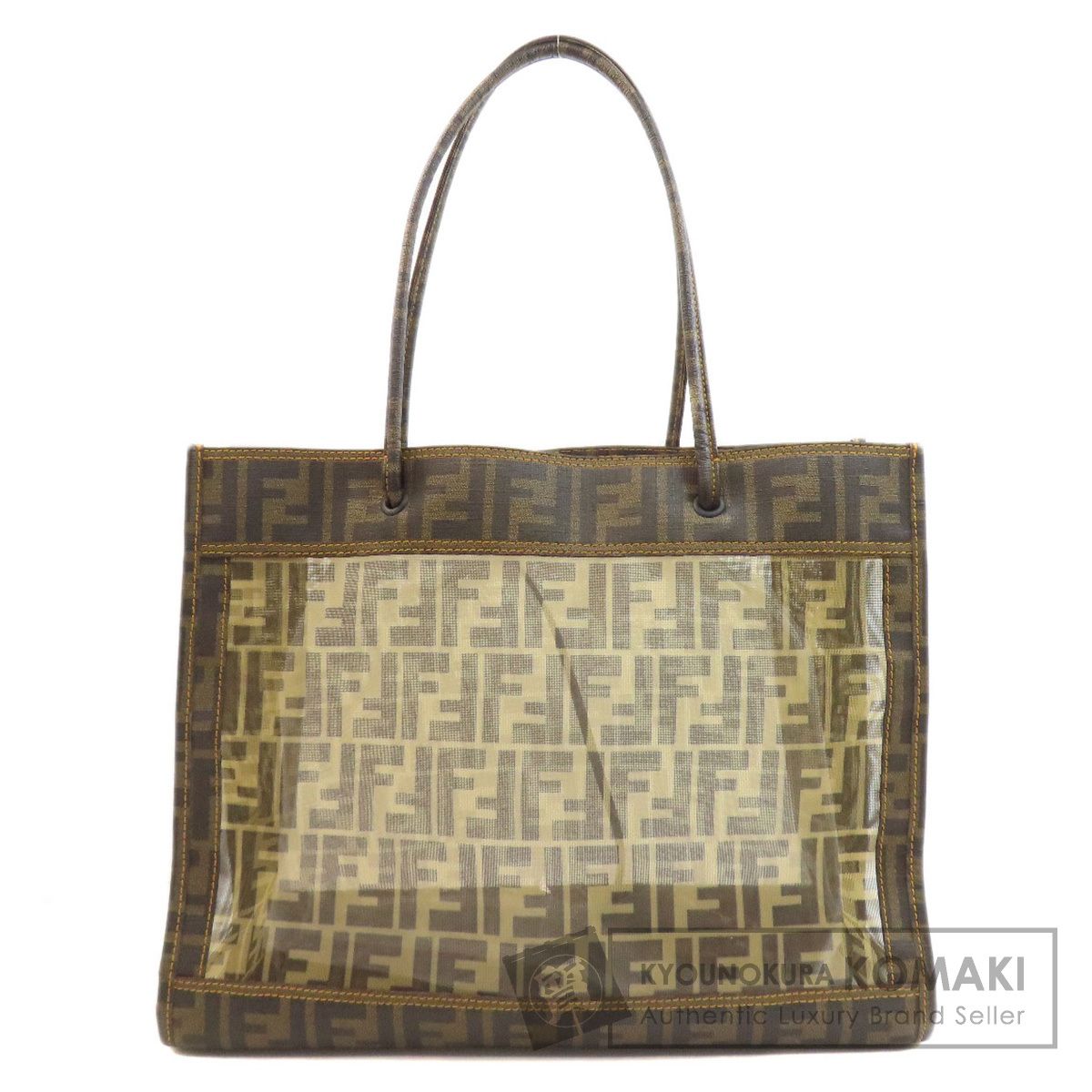 FENDI フェンディ ズッカ柄 メッシュ トートバッグ PVC レディース