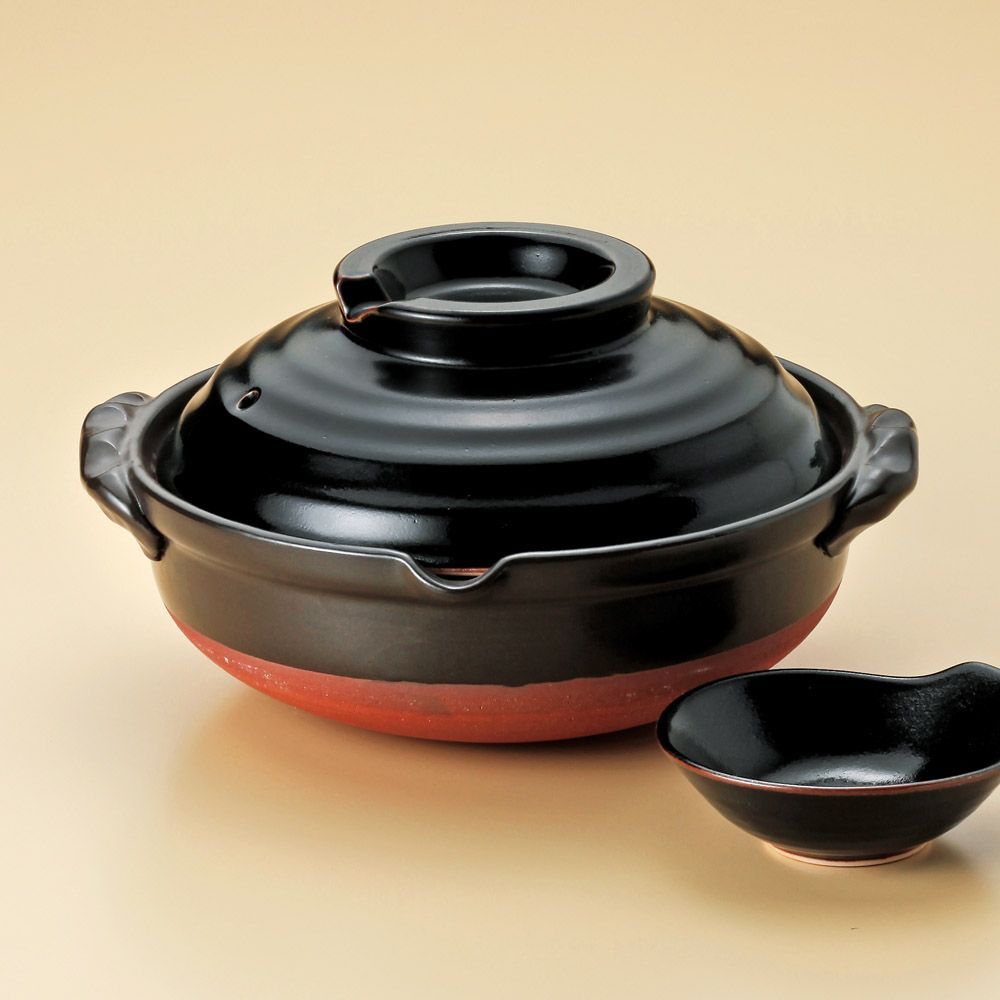 柚子天目8号鍋（萬古焼） 土鍋 クリアランス 5個セット ☆ 萬古焼土鍋