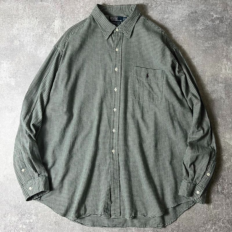 90s POLO RALPH LAUREN ギンガム チェック 長袖 コットン ライト