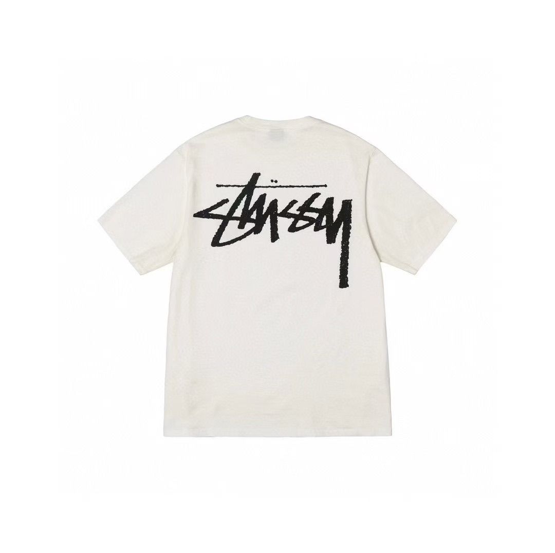 【ユニセックス】STUSSY コットン クルーネック ロゴ Tシャツ STUSSY(ステューシー) / 刺繍ロゴ/クルーネックT-shirt/Tシャツ