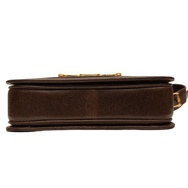 大人気 CELINE レザー ショルダーバッグ 茶 ホースビット フラップ CELINE セリーヌ ホースビット 3連 レザー ショルダーバッグ