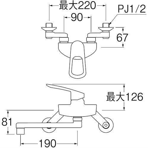 新】プラスエコ水栓 SANEI キッチン用 シングル混合栓 オールメッキ