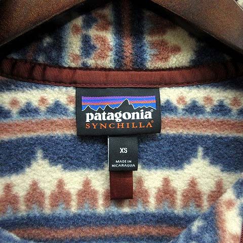 パタゴニア Patagonia シンチラ ハーフボタン フリース ジャケット プルオーバー 総柄 ネイビー 紺 XS 25580FA21 - メルカリ