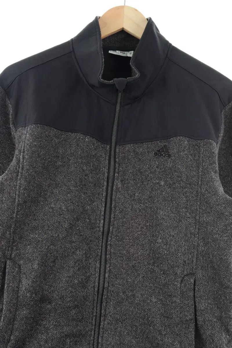 （ XL ） adidas(アディダス) ジップアップジャージ トラックトップス グレー 裏起毛 オールドスクール ルーズフィット- F5F4
