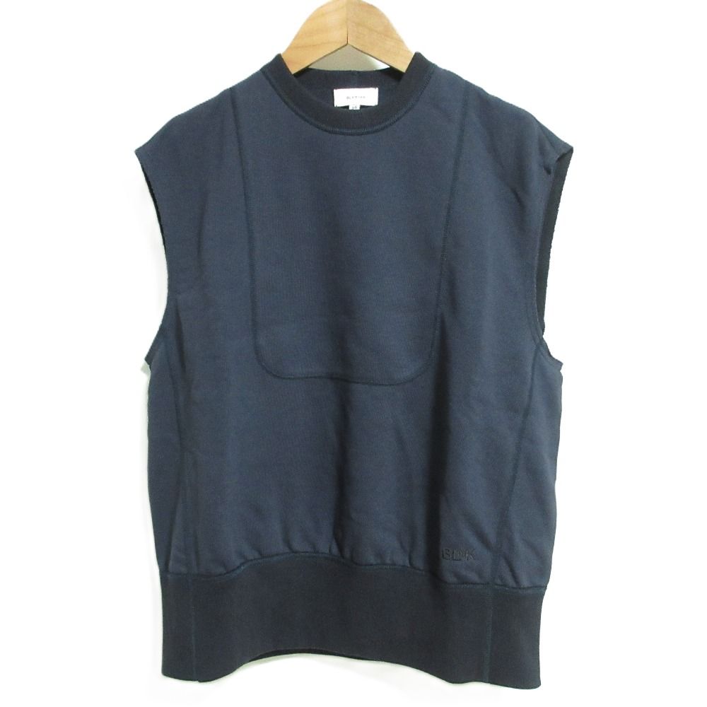 BLAMINK ブラミンク コットン長袖ニット 38 ネイビー 美品 25SS BLAMINK ブラミンク BLMK スウェット コットン クルー