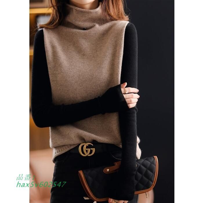  トップス ニット セーター ベスト レディース タートルネック ノースリーブ フェミニン 大人 体型カバー カジュアル ジレ ナチュラル きれいめ おしゃれ hax 5 v 602547 ノースリーブ ニット セーター