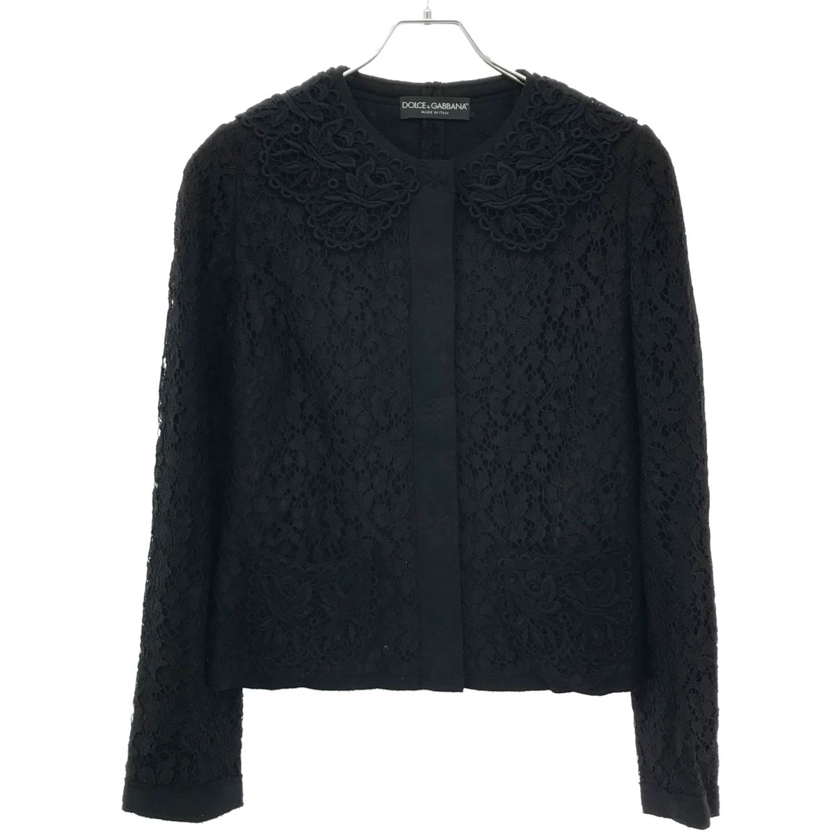 Dolce&Gabbanaレースチュール付きジャケット DOLCE&GABBANA ドルチェ＆ガッバーナ クロッシェカラー レース