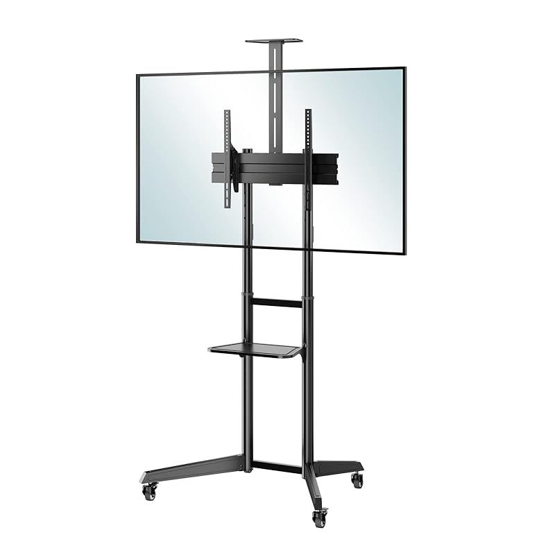 DMM.make DISPLAY/TVスタンド テレビスタンド 43-65インチ VESA対応 キャスター付き 移動式 棚板付き 高さ/角度調整 DKS-LCS4 0