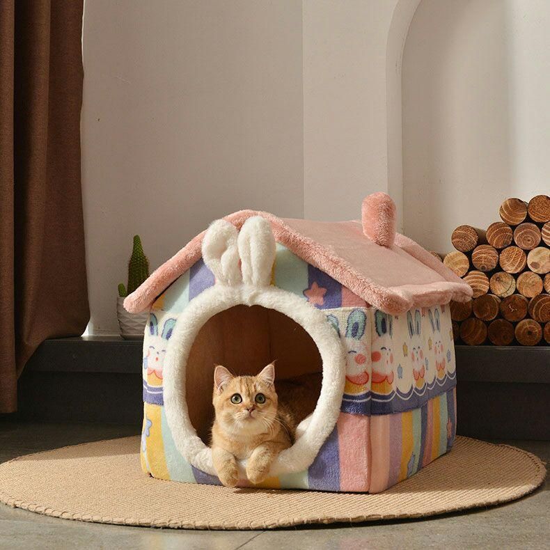 冬用 猫 犬 ペットベッド ドーム型 猫小屋 犬小屋 クッション ペットマット