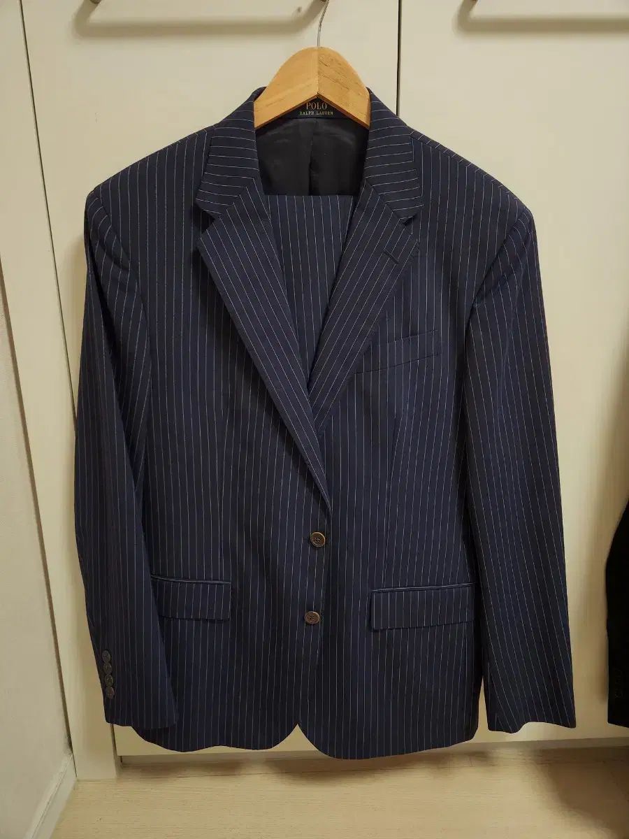 ポロ Ralph Lauren ラルフローレン ネイビー ピンストライプ スーツ 42R