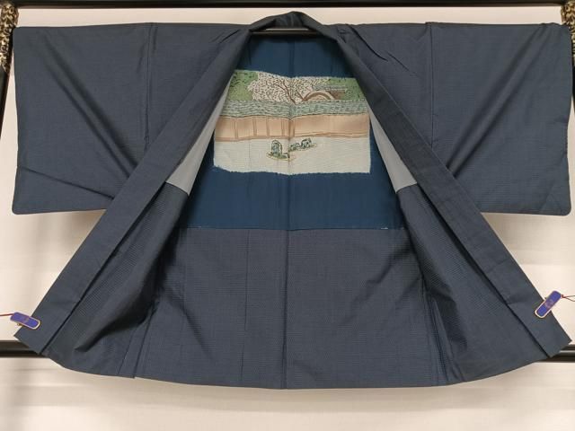 平和屋着物○男性 本場大島紬 アンサンブル 100亀甲 総詰め 正絹