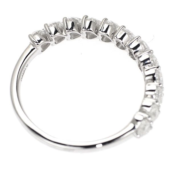 新品 K18WG ハートシェイプ ダイヤモンド リング D1.00ct ハーフ 