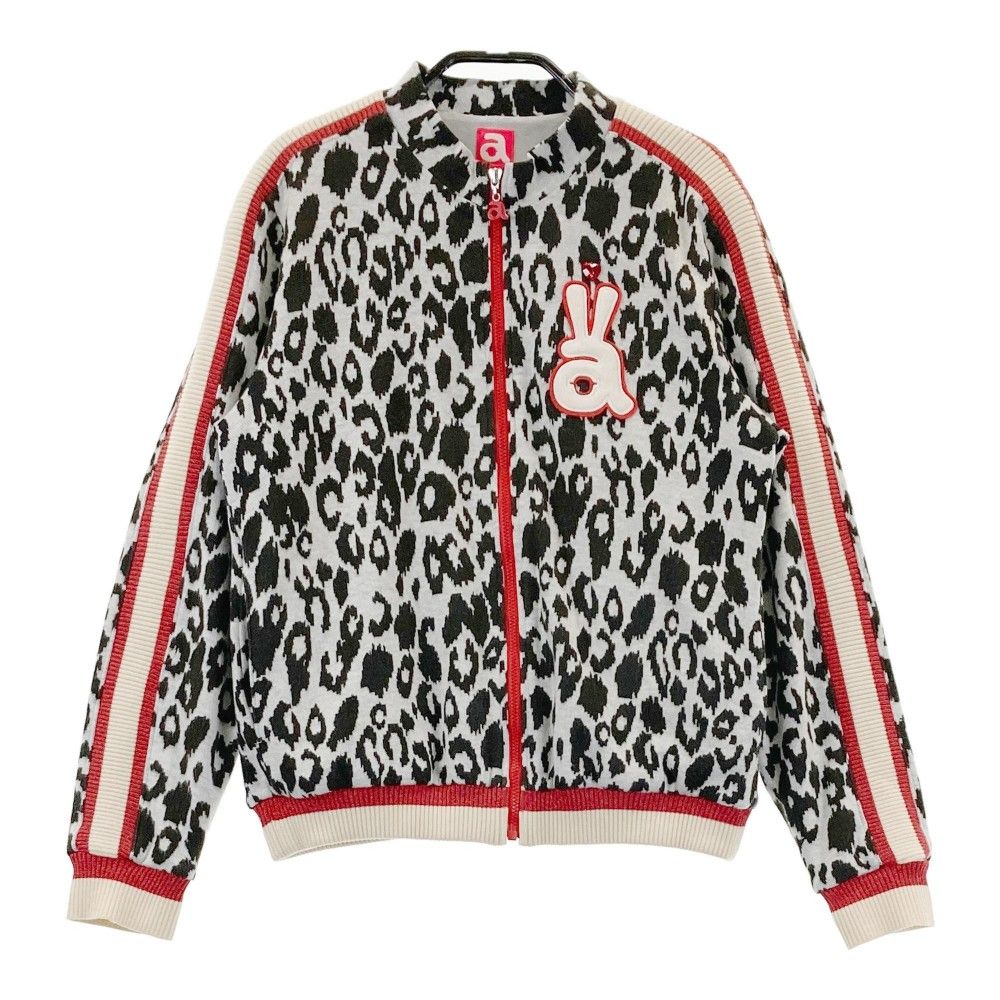 サイズ：38 ARCHIVIO アルチビオ 裏地付 ニットジャケット レオパード
