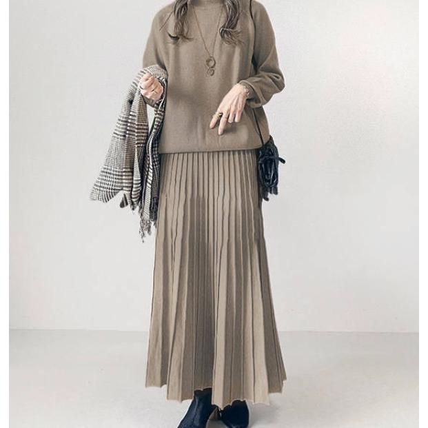 ニットセット ロングワンピース ワンピース レディース ロング丈 秋 冬 バイカラー ハイネック 長袖 体型カバー 秋冬 上品 通勤 OL 30代 40代 50代