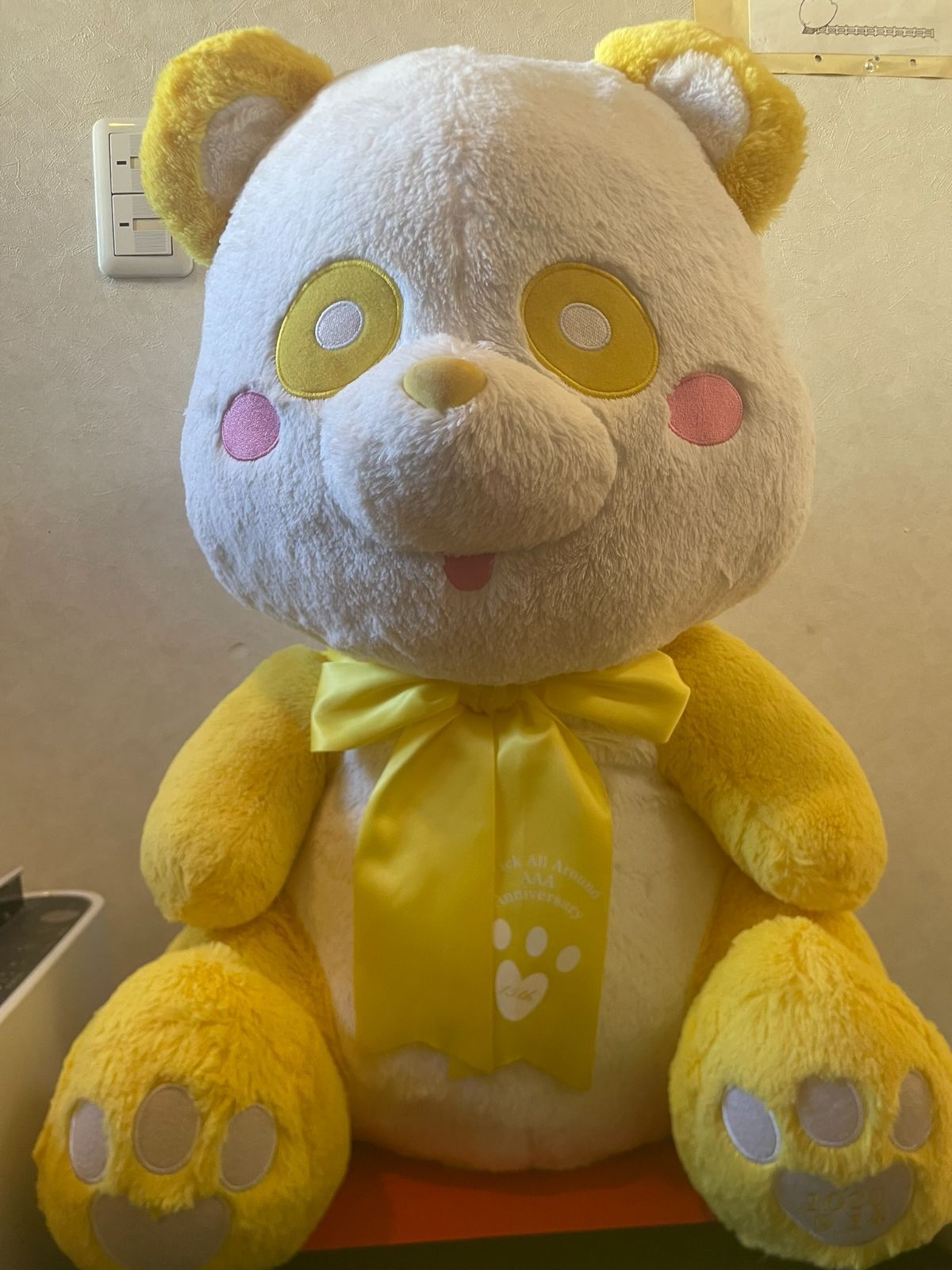 え～パンダ　BIGぬいぐるみ　イエロー　AAA　１５周年　特大サイズ