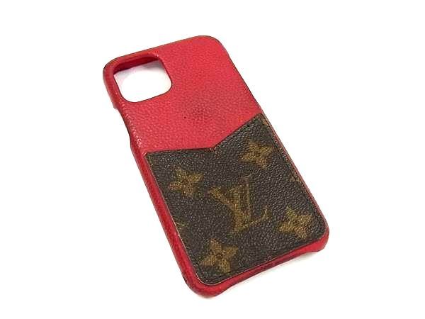 LOUIS VUITTON ルイヴィトン M69095 モノグラム バンパー iPhone 11Pro 対応 アイフォンケース スマホケース レッド系 BN4776