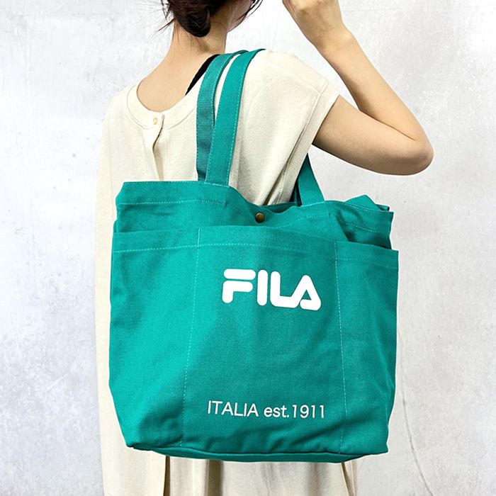 新品未使用　FILA ショルダートートバッグ　イエロー FILA フィラ トート ショルダー 3ポケット 新品 A4 2way ロゴ