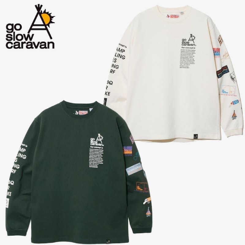 新品 ゴースローキャラバン go slow caravan 長袖 Tシャツ ティーシャツ 長袖Tシャツ 袖プリント ロゴ ユニセックス メンズ レディース