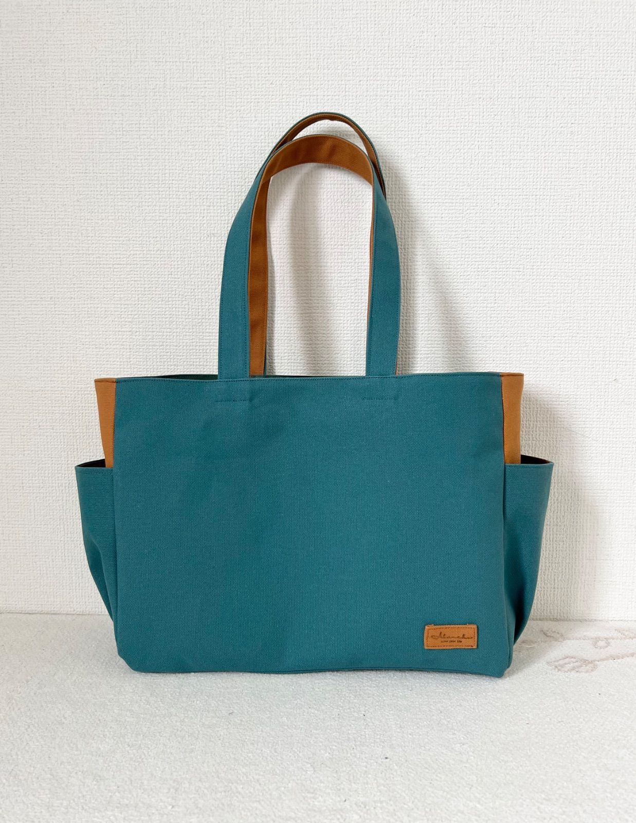 トートバッグM（改）【倉敷帆布】 バケットショルダー　シアンブルー ハンドメイド】帆布バケツトートバッグS＊シアンブルー 【公式通販】