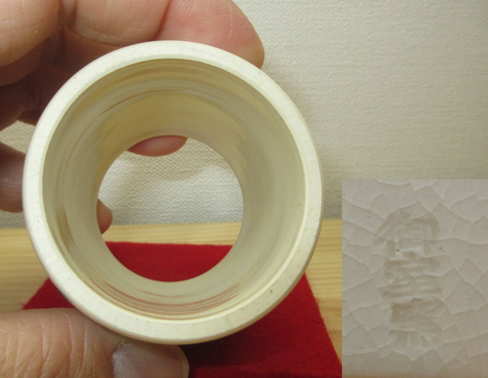 送料込【逢絢亭・新品】茶道具 蓋置 京焼 仁清 鉄仙の図 御室窯 共箱入り 送料込【逢絢亭・新品】茶道具 蓋置 京焼 仁清 鉄仙の図