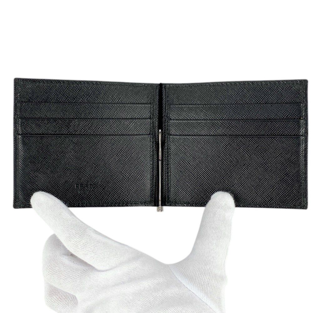 □美品□ プラダ 2つ折り マネークリップ 財布 メンズ サフィアーノ