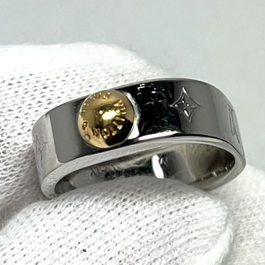 ルイヴィトン リング・ナノグラム 指輪 12号 M00217 シルバー ゴールド 値下げ！LouisVuitton ルイ・ヴィトン バーグ ナノグラム リング