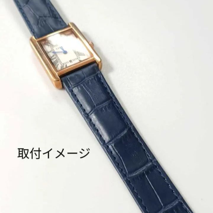 20mm 腕時計 レザー ベルト ネイビーブルー 紺 防水仕様 バックル付 【対応】カルティエ タンク等 Cartier - メルカリ