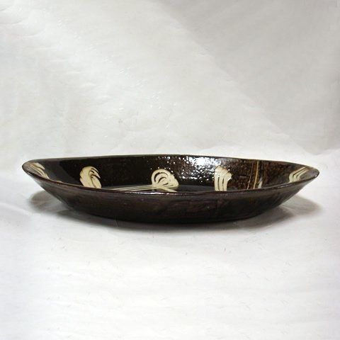 ふもと窯 スリップウェア／特大楕円鉢(51cm) いっちん 陶芸