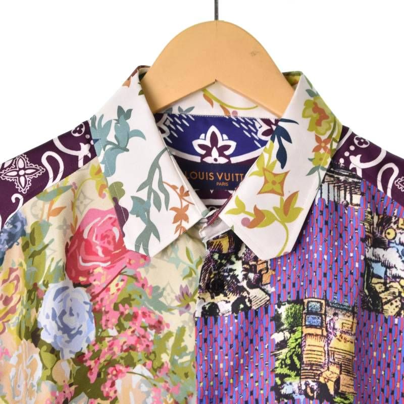 ルイヴィトン LOUIS VUITTON 22AW モノグラム 総柄 シルク 長袖 シャツ