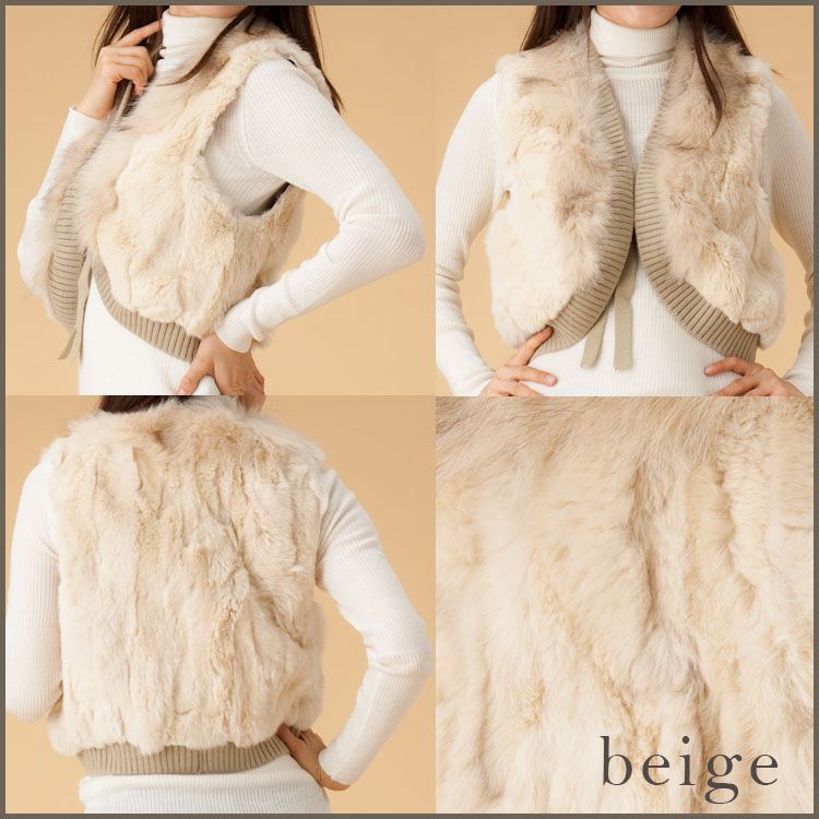 もこもこ♡リアルファー・ベスト！やわらか手触りフォックス＆ラビット