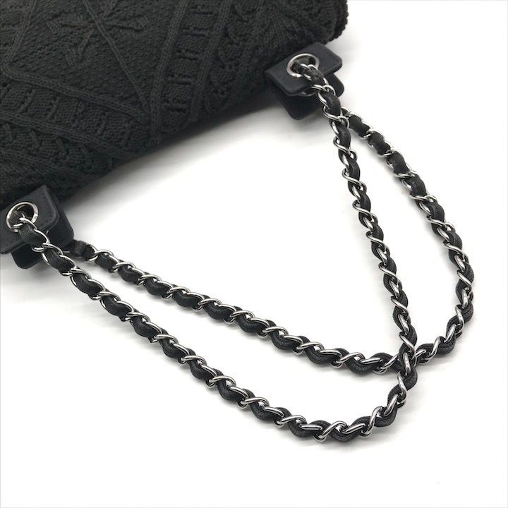美品 CHANEL シャネル ココマーク ウール ニット シングル フラップ W