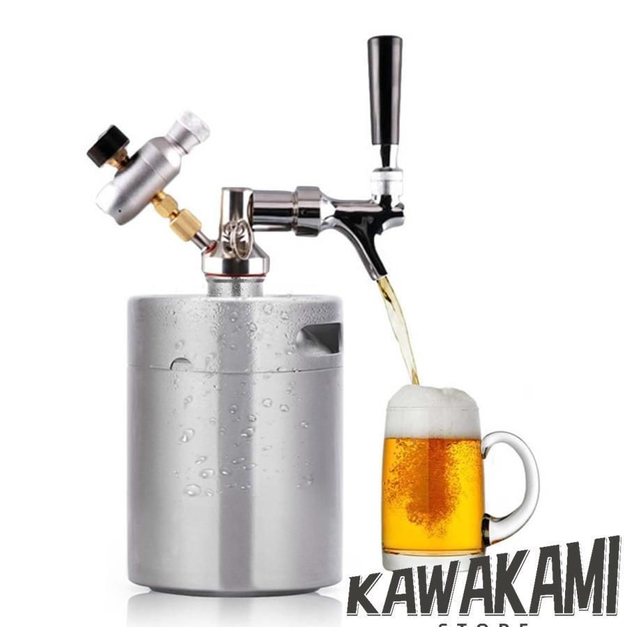ビールサーバー ビールディスペンサー ミニCO 2レギュレーター付き 小型 軽量 頑丈 ステンレス鋼 ビール樽 耐久性 持ち運び便利 使い簡単 ホ