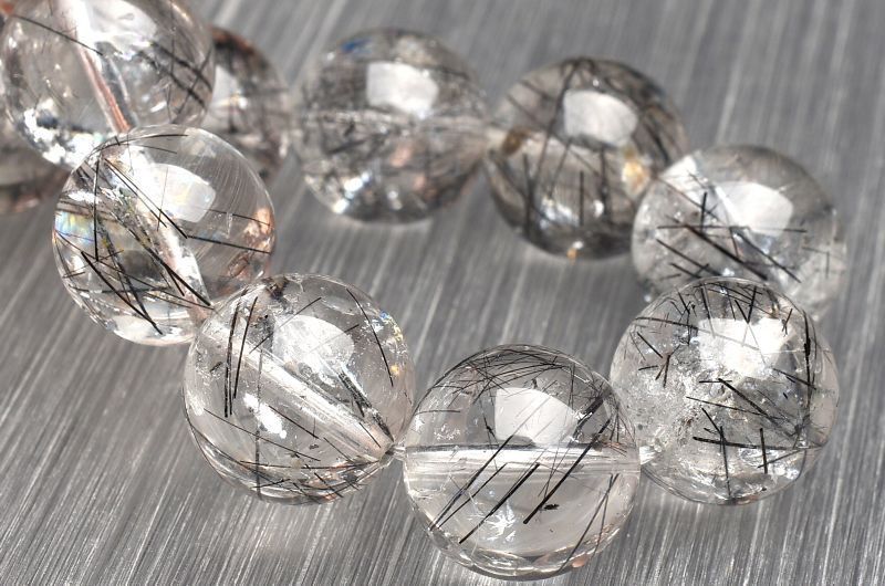 １点物 AAA クリア ブラックトルマリンインクォーツ 13.5mm ブレスレット パワーストーン 天然石 _U7379 NEXPOTALLINN_EU