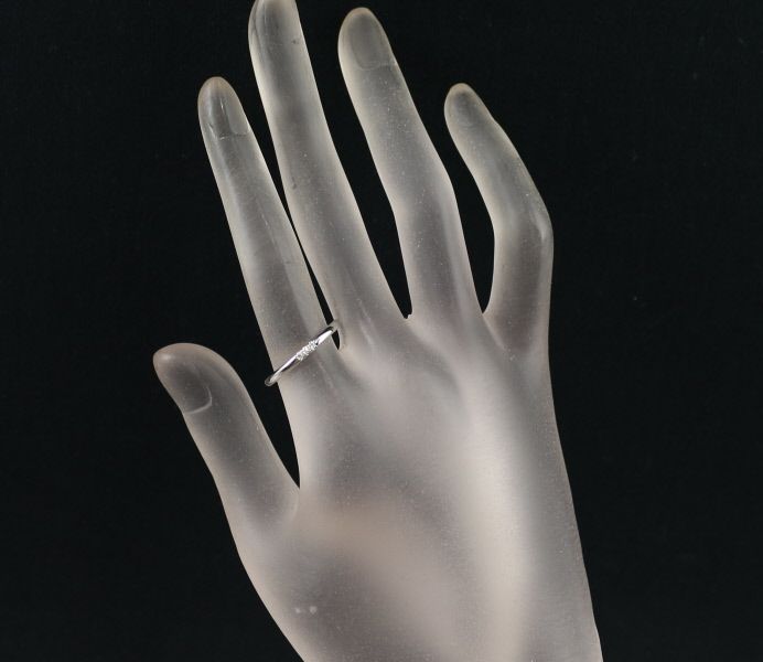 ティファニーPt950 3P天然ダイヤ フォーエバー ウェディングバンドリング