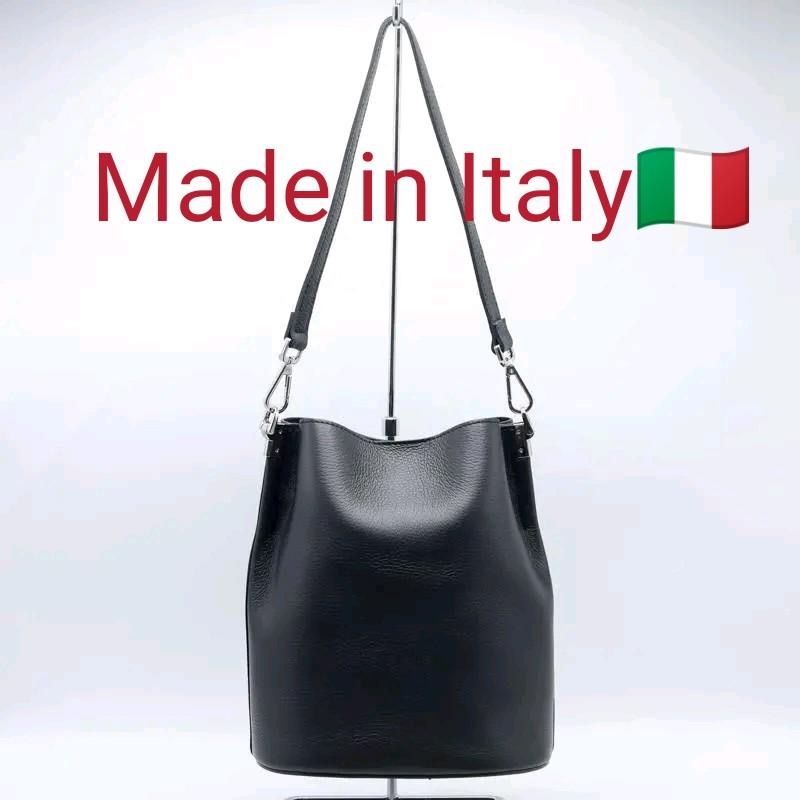バケツ型 ハンドバッグ イタリア製 本革 2WAY ショルダーバッグ 