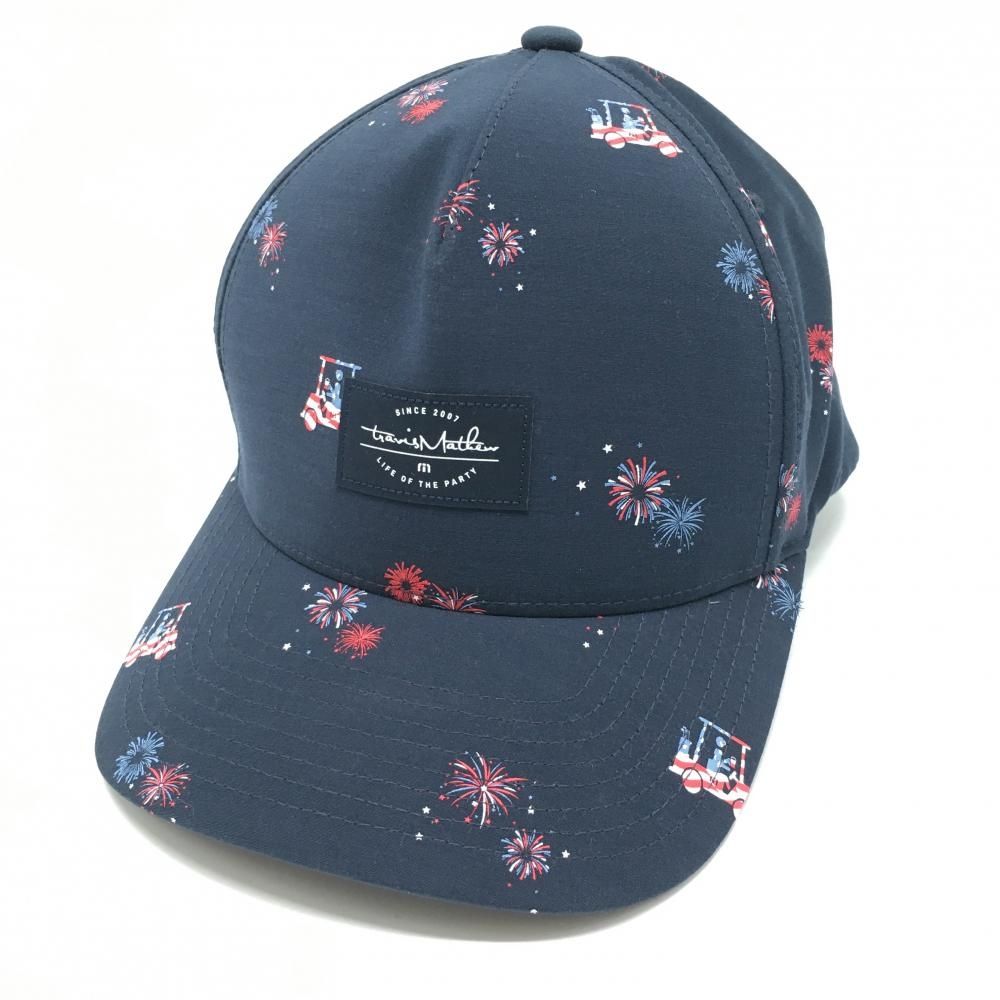 新品】トラヴィスマシュー キャップ ネイビー×レッド 花火柄