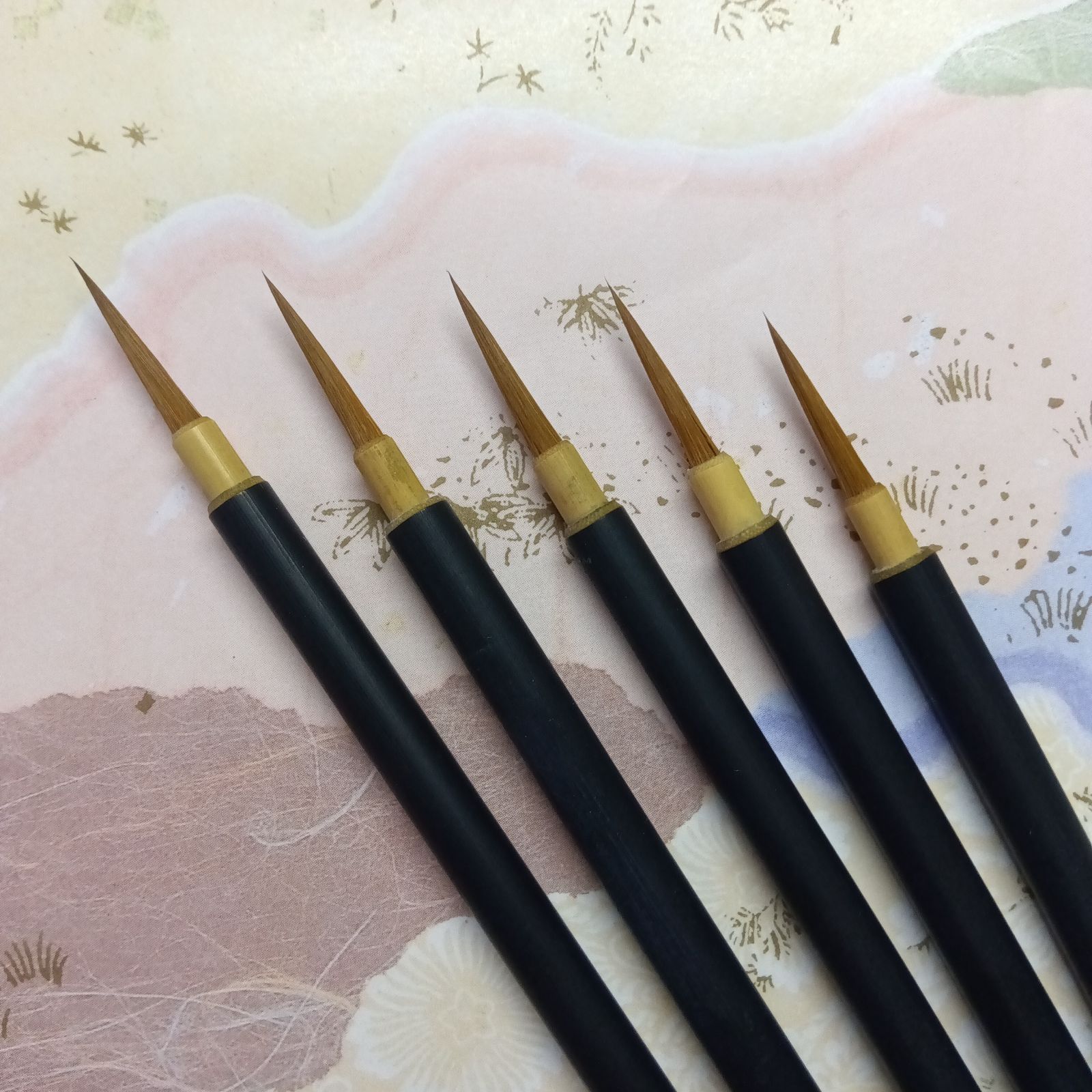 一休園 熊野筆 画筆 線描用 黒軸面相 中 mxn26g8 mensou2-1.jpg