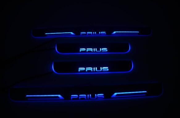 プリウス スカッフプレート 流れる PRIUS LED 青 ブルー 光る