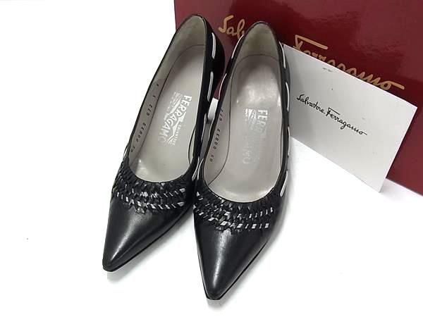 □美品□ Salvatore Ferragamo フェラガモ レザー ヒール