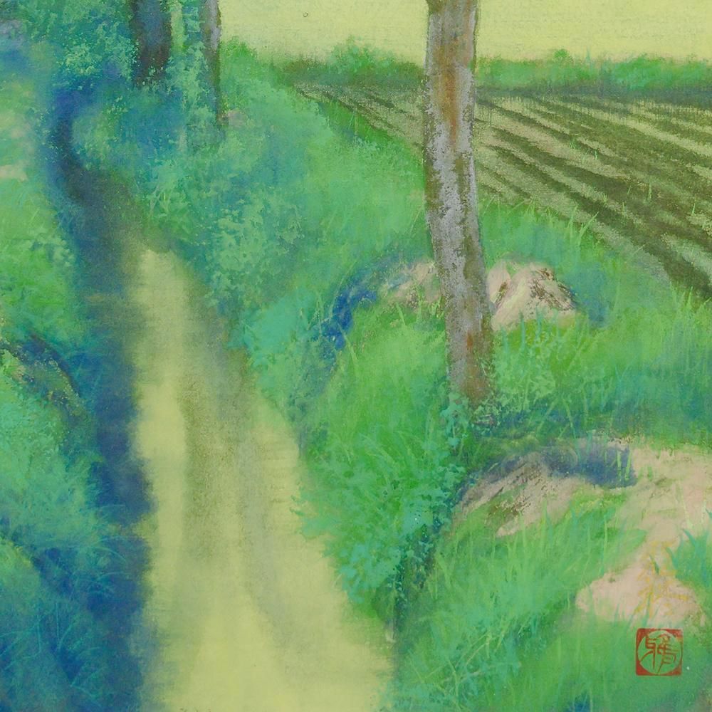 掛け軸 古川翠峯 四万十川 絹本 希少 軸装 茶道具 掛軸 美品 です