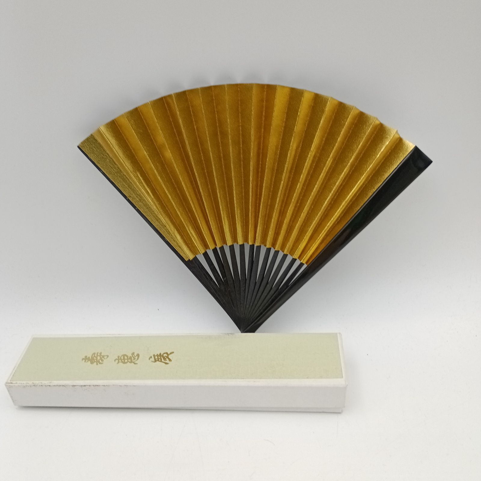 K-0759】ゴールド系草履 バッグ 壽恵廣 扇子セット 未使用