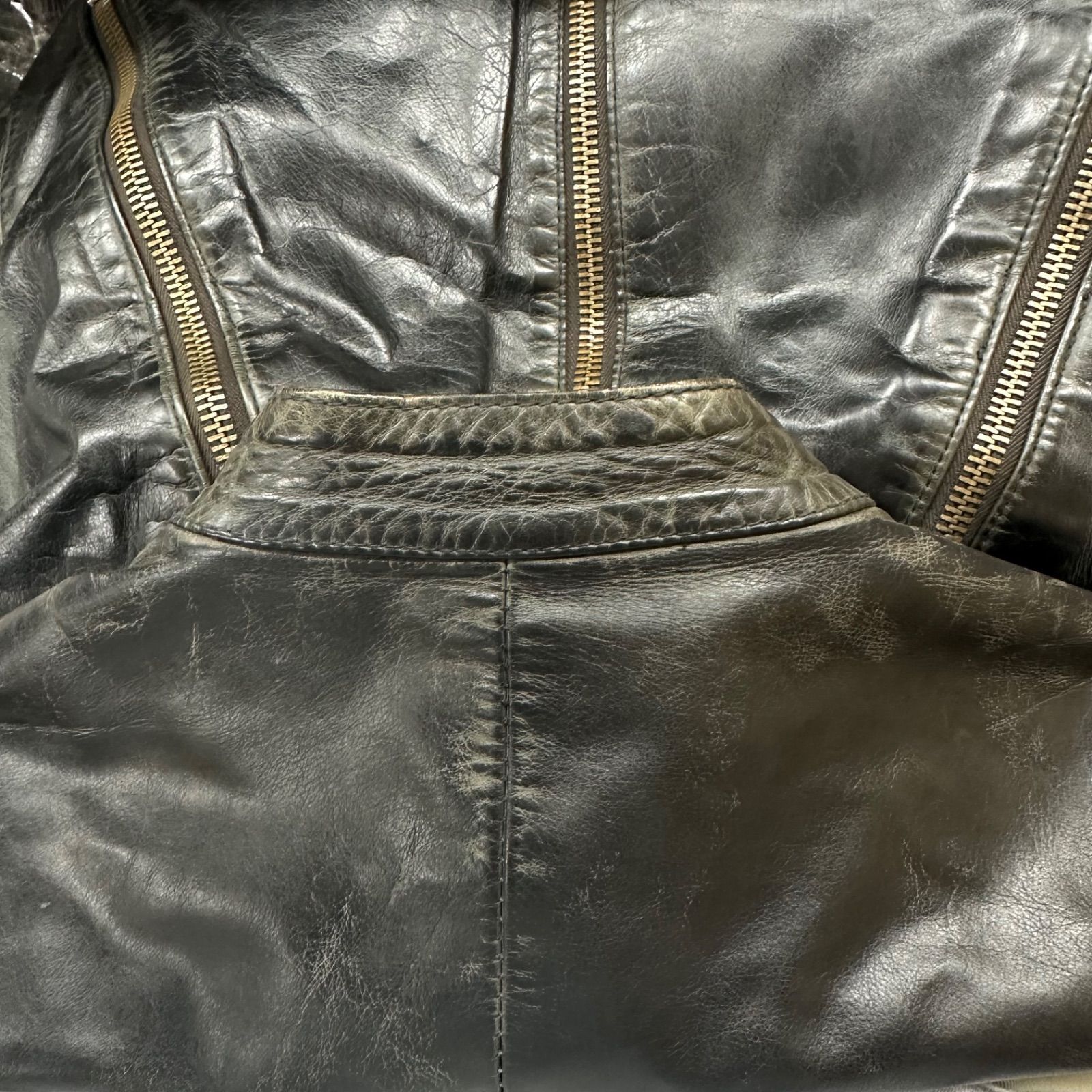 martin margiela 01aw レザージャケット メゾンマルタンマルジェラ 01AW Archive 本人期 ダメージ加工