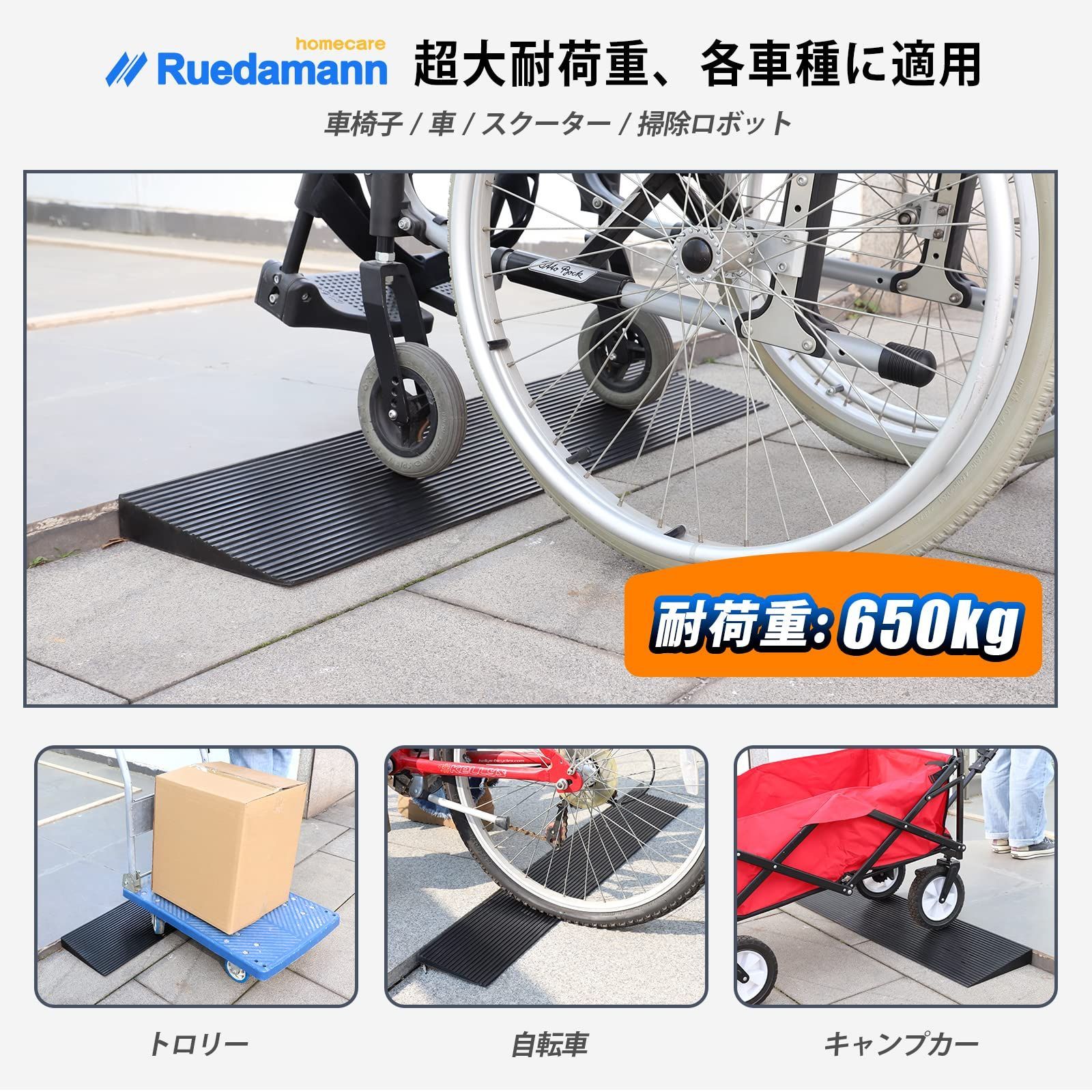 セール中】Ruedamann 高さ3.5㎝ 奥行20㎝ 耐荷重500Kg 段差解消