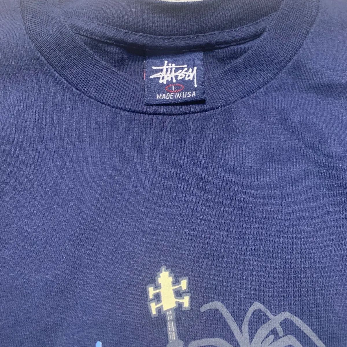 old stussy 90s usa製　M ネイビー×グレー 七分丈　メンズ old stussy 90s usa製 M ネイビー×グレー 七分丈 メンズ old