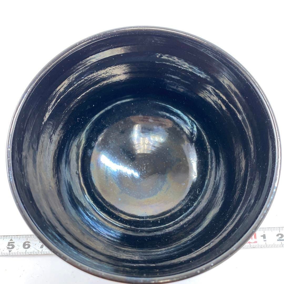 小川蘆舟　黒七宝　茶碗　共箱　直径12㎝　東山5-1119④ 小川蘆舟 黒七宝 茶碗 共箱 直径12㎝ 東山5-1119④