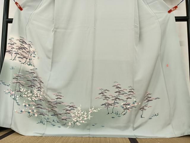 平和屋着物●本加賀友禅作家　奥田勝将　訪問着　松竹梅花文　暈し染め　大丸扱い　正絹　逸品　AAAY6661zg 平和屋着物○本加賀友禅作家 奥田勝将 訪問着 松竹梅花文 暈し染め