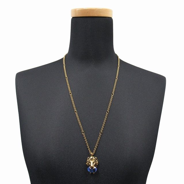 グッチ GUCCI クリスタル ライオン ヘッド ネックレス アクセサリー